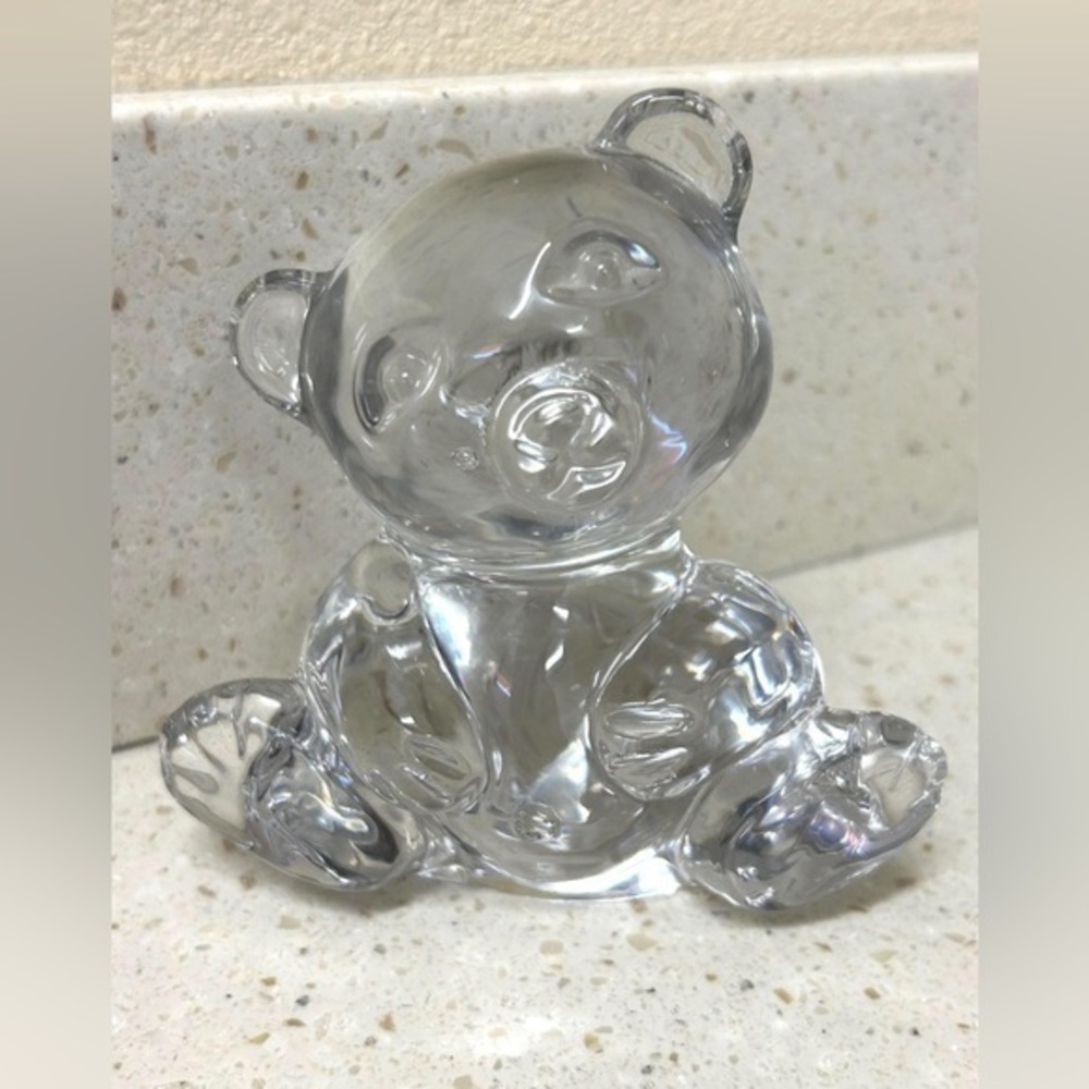 24% Lead Crystal Teddy Bear Glass Bear Glass Animals‎ West Germany Paperweight
